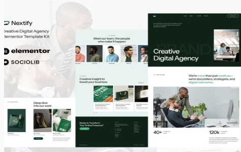 Nextify - Creative Digital Agency & Portfolio Elementor Template Kit
