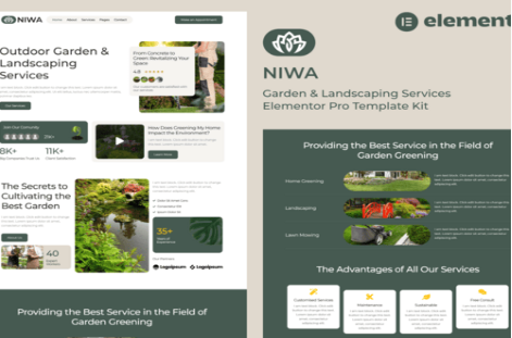 Product Image - Niwa – Garden & Landscaping Services Elementor Pro Template Kit