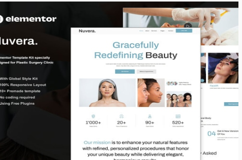 Product Image - Nuvera – Plastic Surgery Clinic Elementor Template Kit