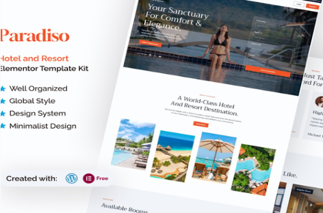 Product Image - Paradiso – Hotel & Resort Elementor Template Kit