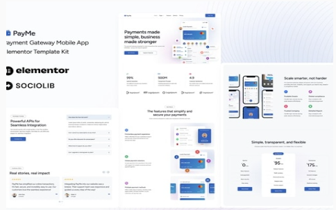 PayMe - Payment Gateway Mobile App Elementor Template Kit