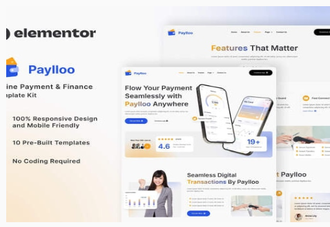 Product Image - Paylloo – Online Payment & Finance Elementor Template Kit