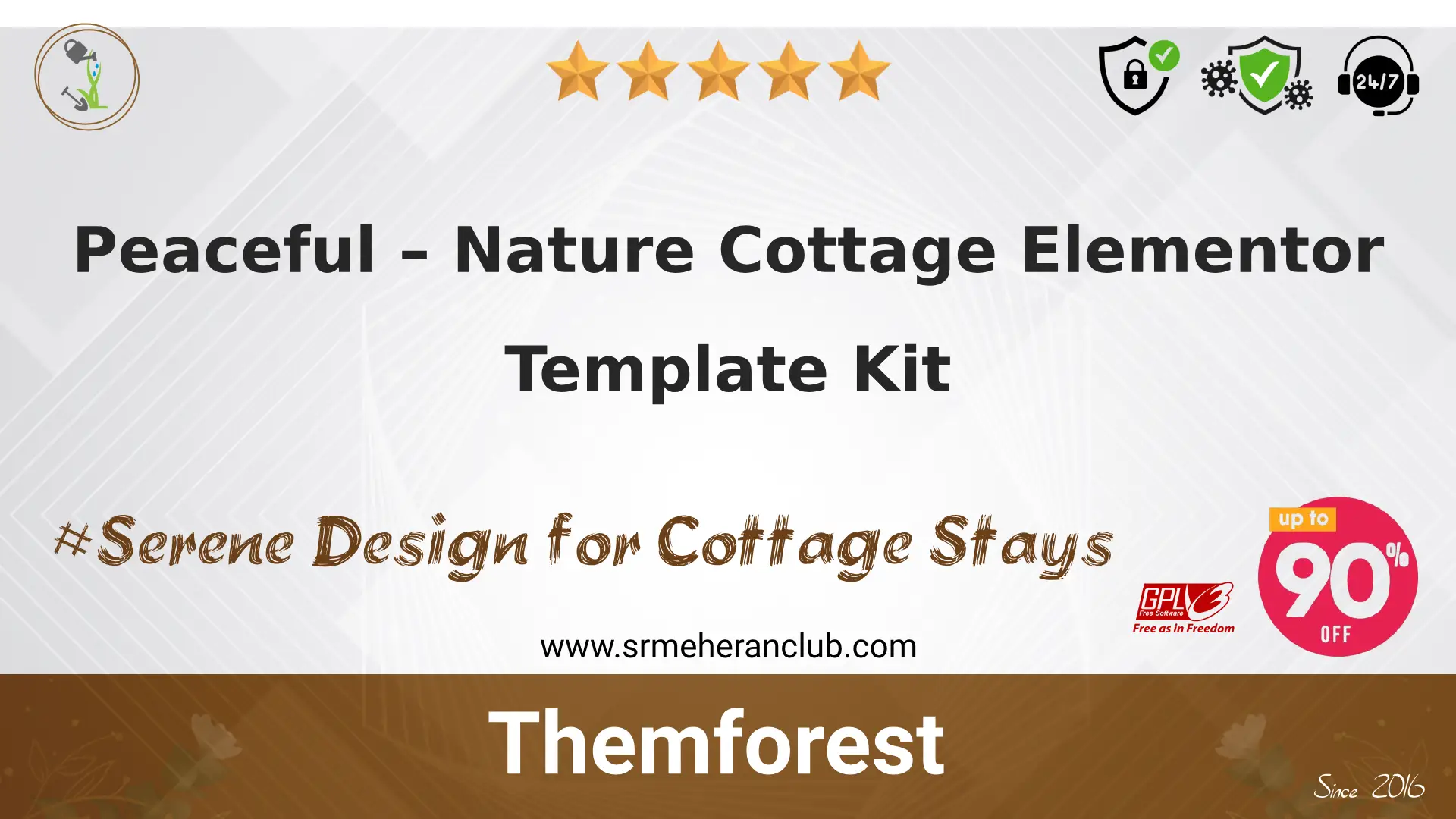 Peaceful – Nature Cottage Elementor Template Kit