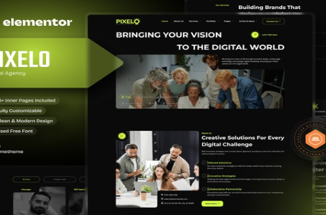 Product Image - Pixelo – Digital Agency Elementor Template Kit