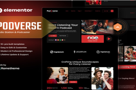 Product Image - Podverse – Radio Station & Podcaster Elementor Template Kit Product Image - Podverse – Radio Station & Podcaster Elementor Template Kit