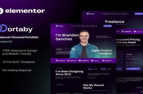 Product Image - Portaby – Freelancer Personal Portofolio Elementor Template Kit