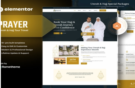 Product Image - Prayer – Umrah & Hajj Tour Travel Elementor Template Kit Product Image - Prayer – Umrah & Hajj Tour Travel Elementor Template Kit