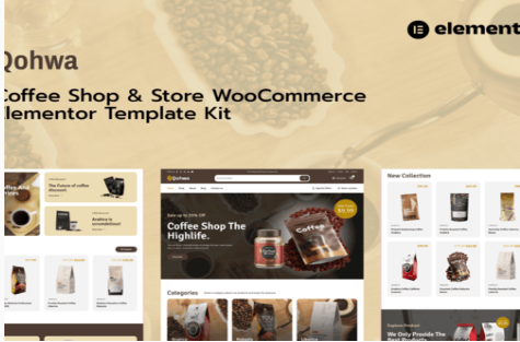 Product Image - Qohwa – Coffee Shop & Store Ecommerce Elementor Pro Template Kit