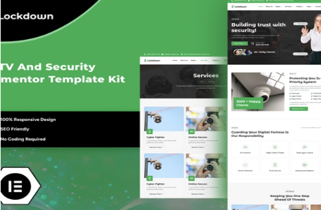 Product Image - Lockdown – CCTV & Security Elementor Template Kit