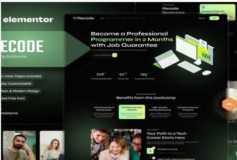 Product Image - Recode – Coding Bootcamp Elementor Template Kit