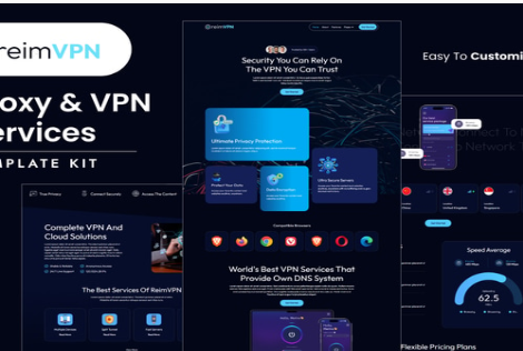 Product Image - Reimvpn – Proxy & VPN Services Elementor Template Kit