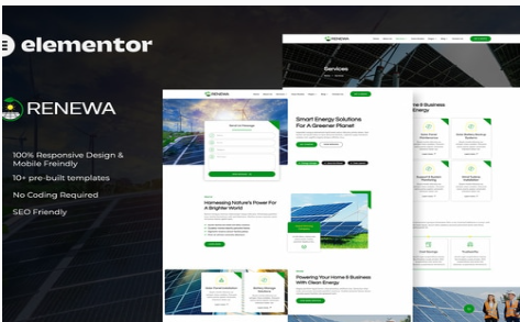 Product Image - Renewa – Solar & Green Renewable Energy Elementor Template Kit
