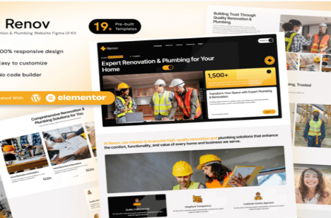 Product Image - Renov – Renovation & Plumbing Elementor Template Kit