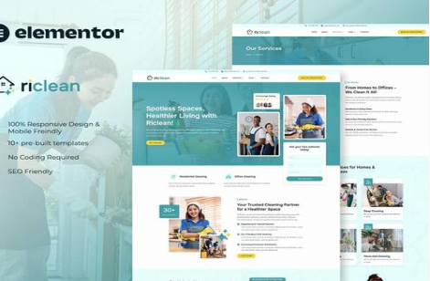 Riclean - Cleaning Service Company Elementor Template Kit