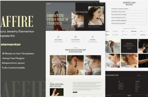 Product Image - Saffire – Luxury Jewelry Elementor Template Kit