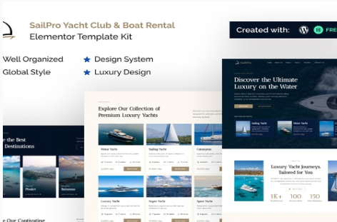 Sailpro - Yacht Club & Boat Rental Elementor Template Kit