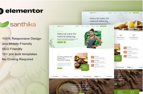Product Image - Santhika – Ayurveda & Natural Beauty Care Elementor Template Kit