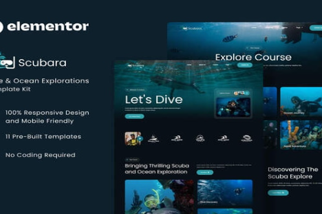 Product Image - Scubara – Dive & Ocean Explorations Elementor Template Kit