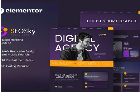 Product Image - Seosky – Seo Digital Marketing Elementor Template Kit