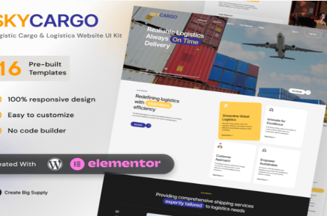 Product Image - Skycargo – Logistic Cargo & Logistics Elementor Template Kit