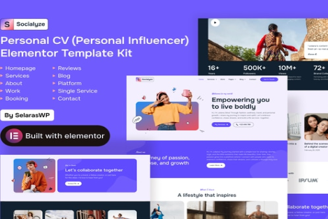 Product Image - Socialyze – Personal CV Elementor Pro Template Kit
