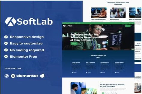 Product Image - SoftLab – Technology & Software SaaS Elementor Pro Template Kit