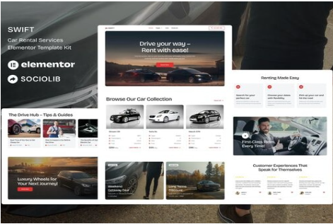 Product Image - Swift – Car Rental Service Elementor Template Kit