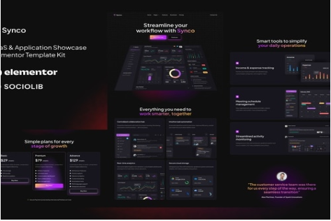 Product Image - Synco – SaaS & Software Showcase Elementor Template Kit