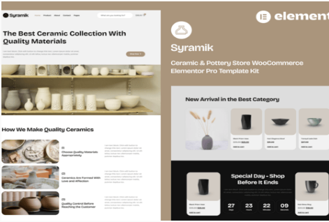 Product Image - Syramik – Ceramic & Pottery Store WooCommerce Elementor Pro Template Kit