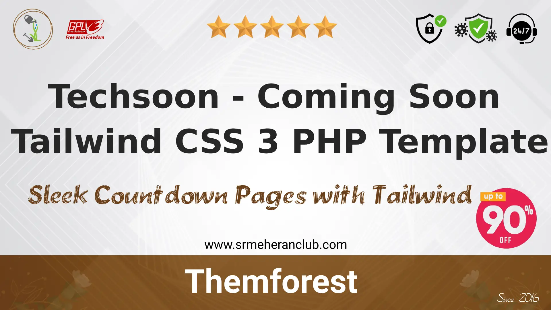 Techsoon – Coming Soon Tailwind CSS 3 PHP Template
