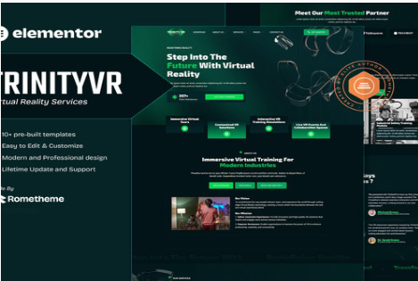 Product Image - TrinityVR – Virtual Reality Services Elementor Template Kit