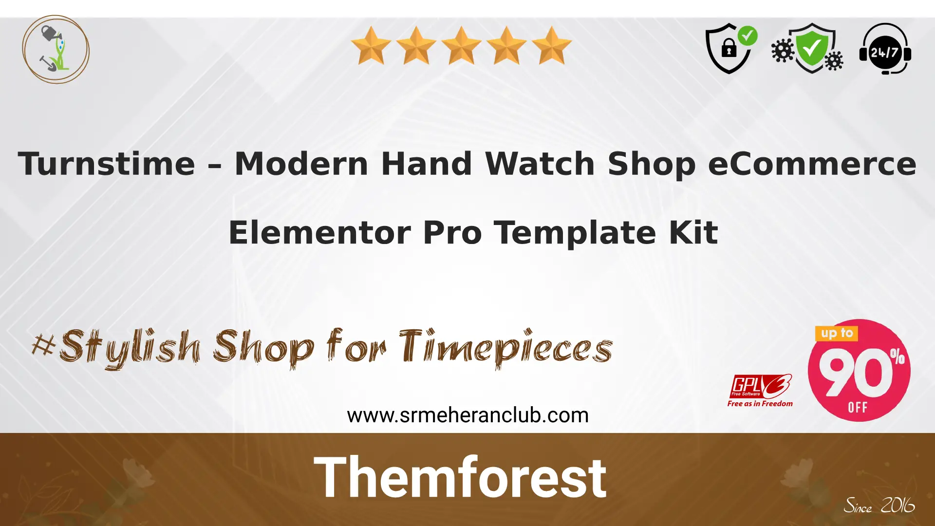 Turnstime – Modern Hand Watch Shop eCommerce Elementor Pro Template Kit