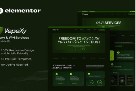 Product Image - Vepexy – Proxy & VPN Services Elementor Template Kit