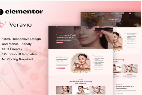Product Image - Veravio – Makeup Artist & Hair Stylist Elementor Template Kit Product Image - Veravio – Makeup Artist & Hair Stylist Elementor Template Kit