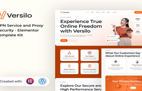Versilo - VPN Service & Proxy Security Elementor Template Kit