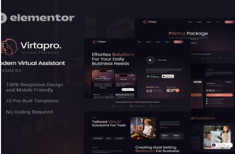 Product Image - Virtapro – Modern Virtual Assistant Elementor Template Kit