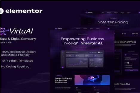 Product Image - VirtuAI – AI Saas & Digital Company Elementor Template Kit Product Image - VirtuAI – AI Saas & Digital Company Elementor Template Kit