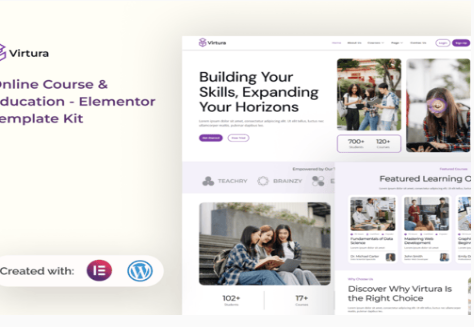 Virtura - Online Course & Education Elementor Template Kit
