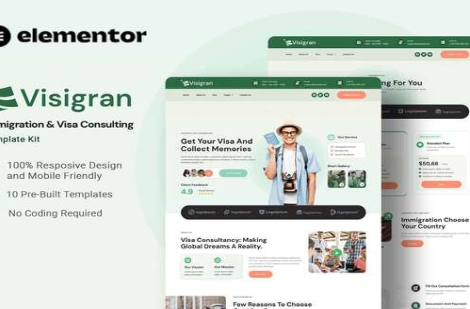 Product Image - Visigran – Immigration & Visa Consulting Elementor Template Kit