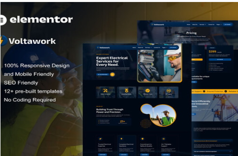 VoltaWork - Electrical Service Elementor Template Kit