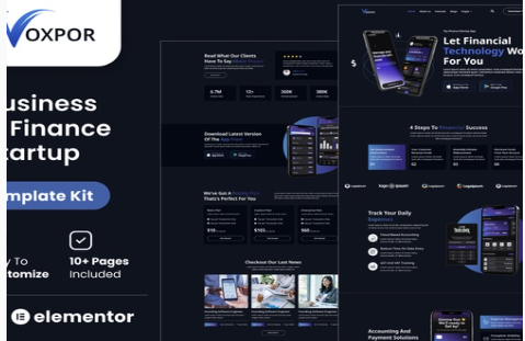 Product Image - Voxpor – Business & Finance Startup Elementor Template kit Product Image - Voxpor – Business & Finance Startup Elementor Template kit