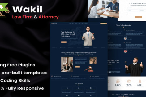 Product Image - Wakil – Attorney Law Firm & Legal Services Elementor Template Kit