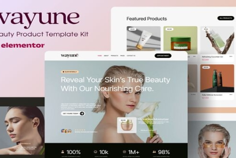 Product Image - Wayune – Beauty Care Product Elementor Template Kit