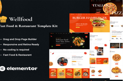 Product Image - Wellfood – Fast Food & Restaurant Elementor Pro Template Kit