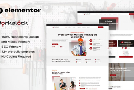 Product Image - WorkaLock – Locksmith & Key Maker Service Elementor Pro Template Kit