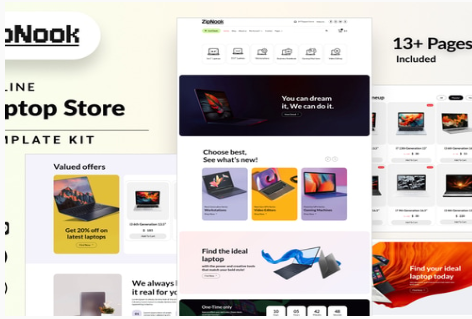 Product Image - Zipnook – Woocommerce Laptop Store Elementor Pro Template Kit