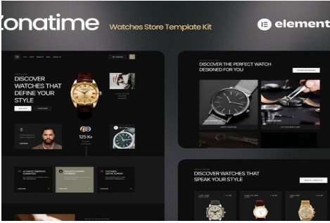 Product Image - Zonatime – Dark Theme Watch Store Elementor Template Kit