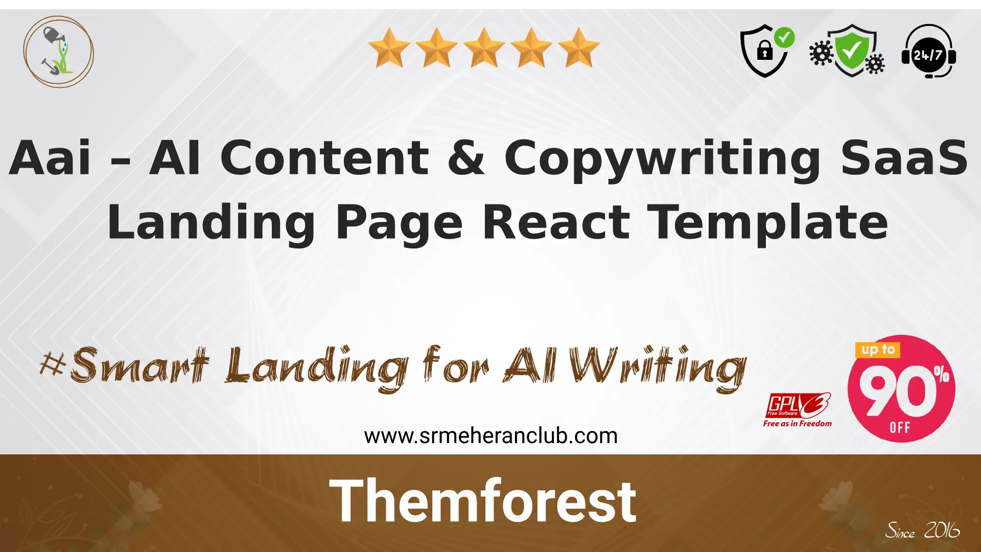 Aai – AI Content & Copywriting SaaS Landing Page React Template — Template by Themeforest