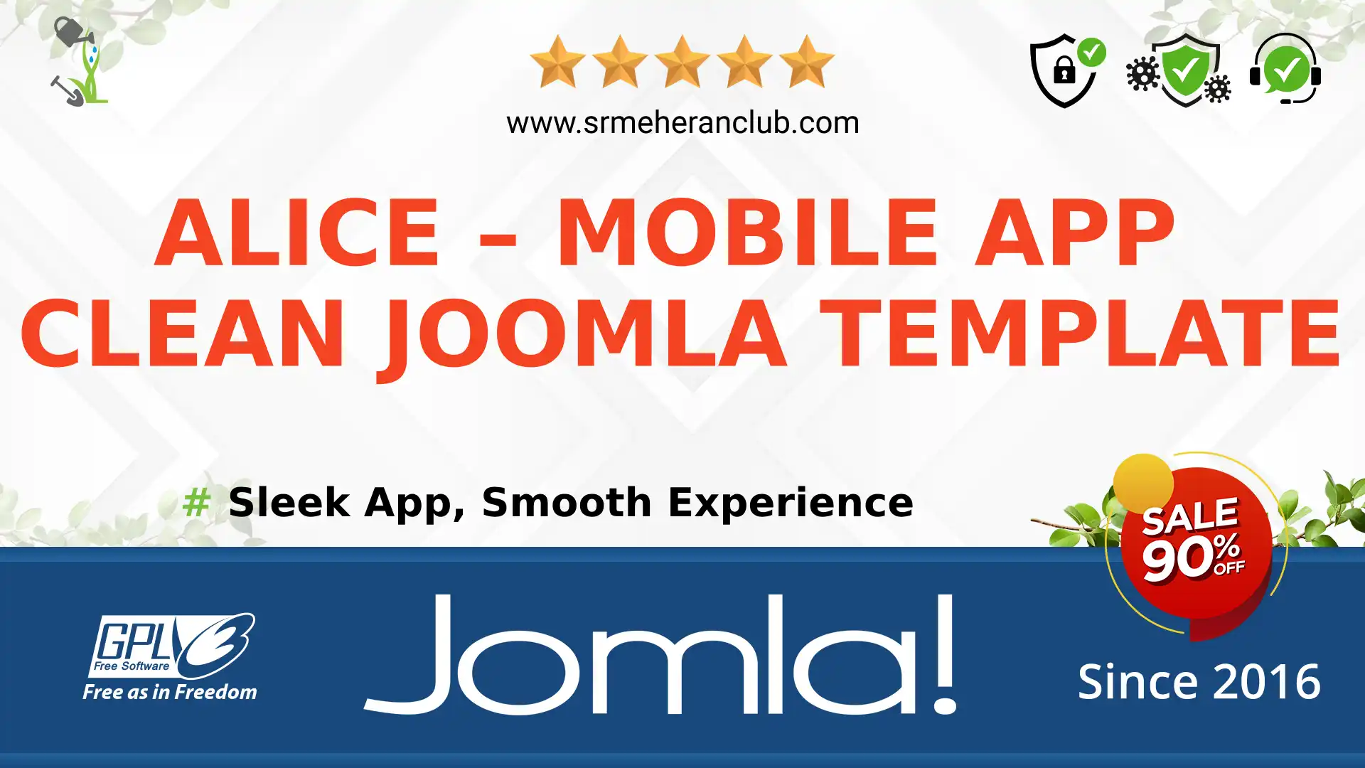 Alice – Mobile App Clean Joomla Template — Theme by Templatemonster