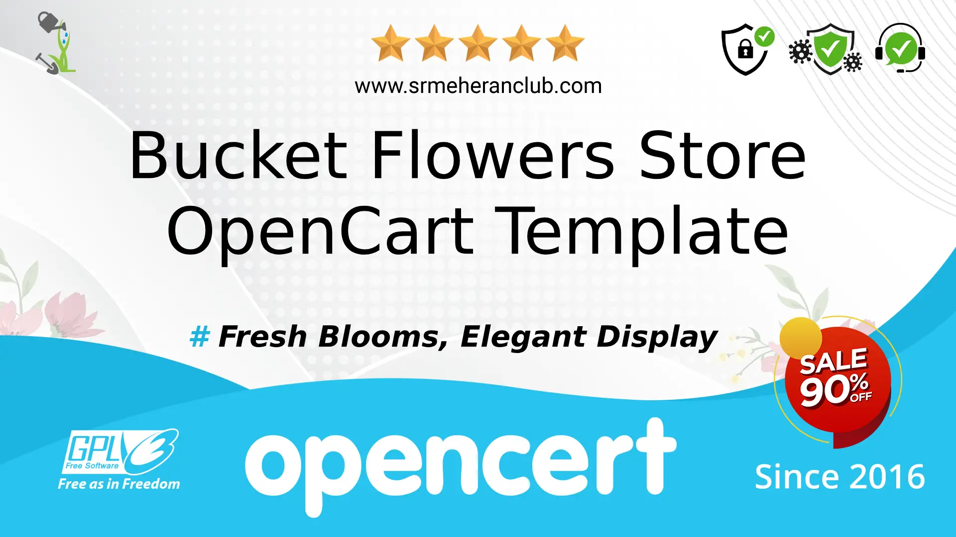 Bucket Flowers Store OpenCart Template